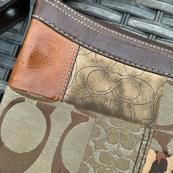 Coach Brown Leather Patchwork Cross Body Bag - Picture 6 of 17